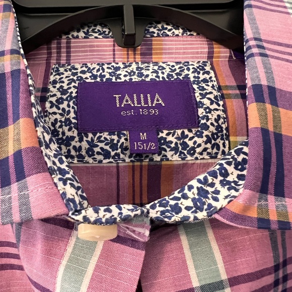 Tallia Men's Plaid Shirt Size M 15.5 - Picture 4 of 7